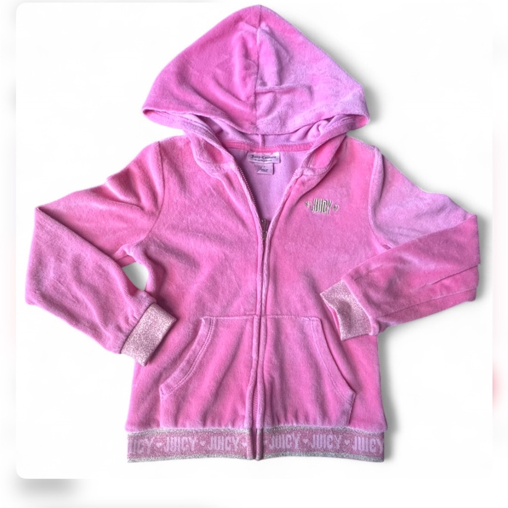 Juicy Couture Girls' Bubblegum Pink Hooded Zip up